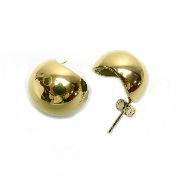 Gold Domed Stud Earrings