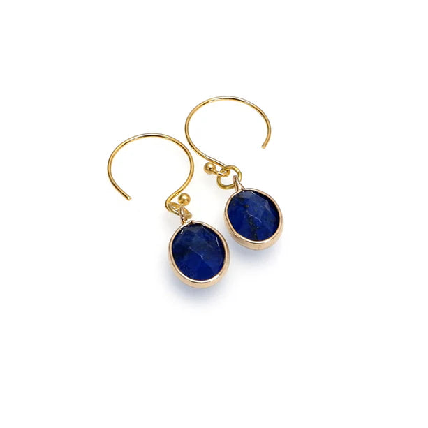Handcrafted Dark Blue Lapis Gemstone Earrings