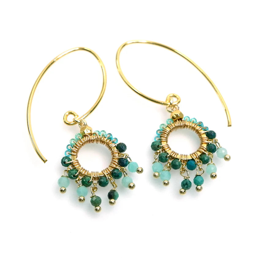 Handcrafted Gemstone Earrings - Small Circular