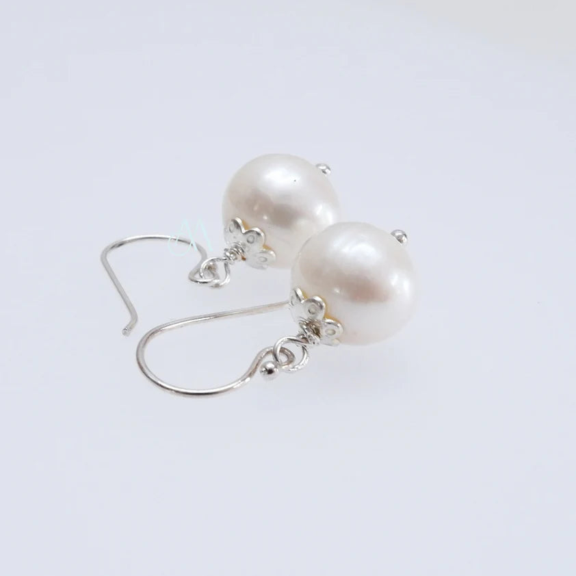 Handcrafted Single Drop Pearl Earrings