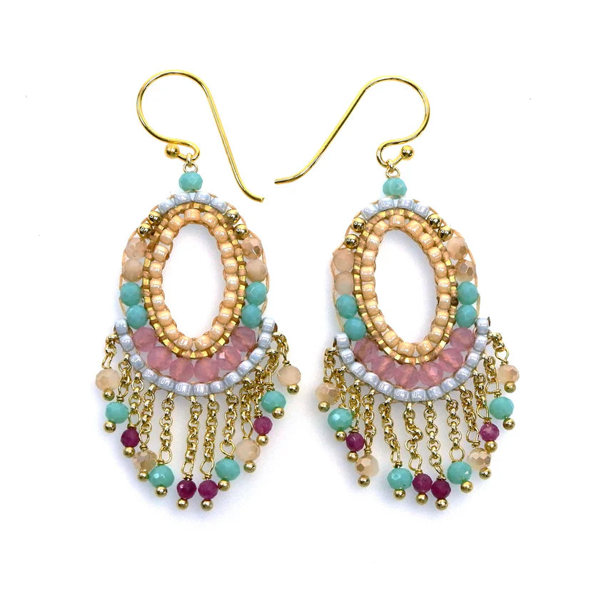 Handcrafted Gemstone Earrings - Large Oval