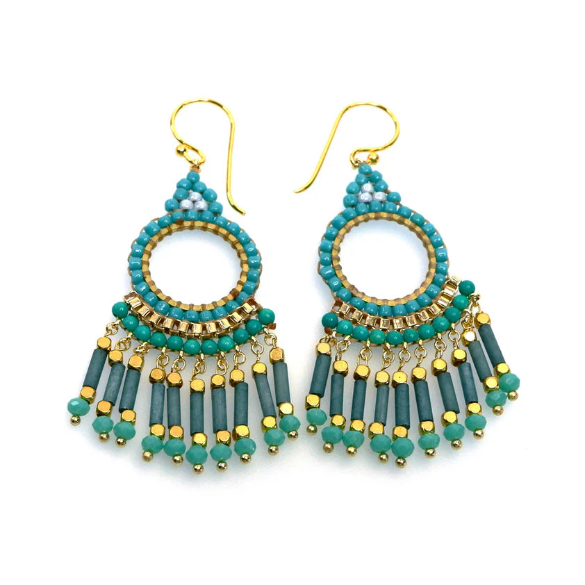 Handcrafted Gemstone Earrings - Large Round
