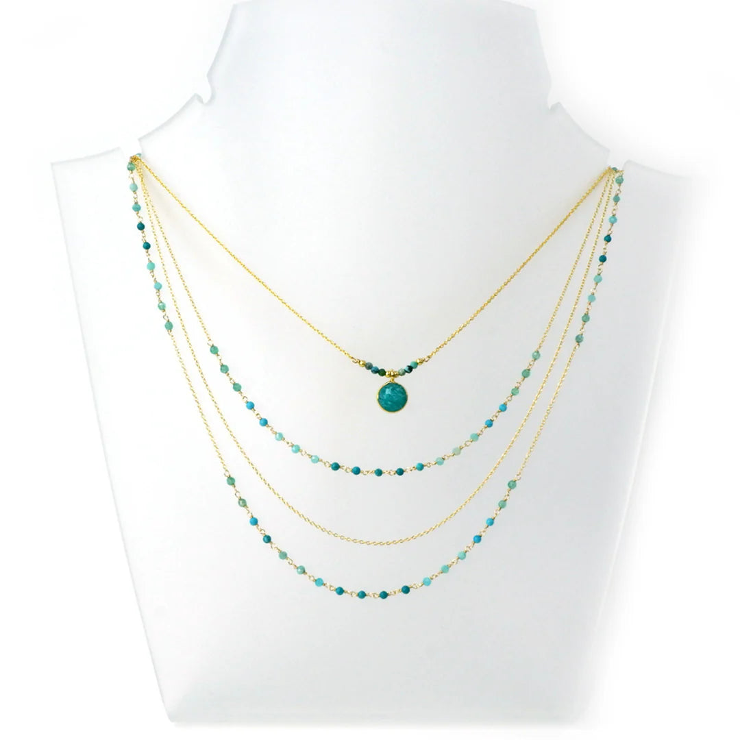 Handcrafted Gemstone Necklace - Amazonite and African Turquoise