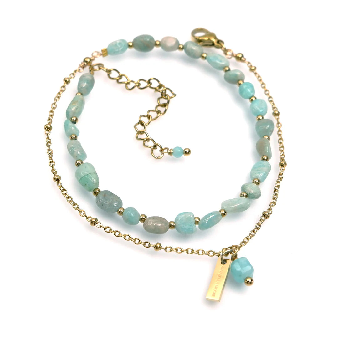 Handcrafted Double Strand Gemstone Bracelet
