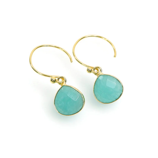 Handcrafted Gemstone Earrings - Amazonite Teardrop