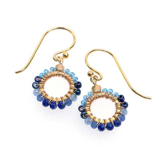 Handcrafted Gemstone Earrings  - Small Hoop